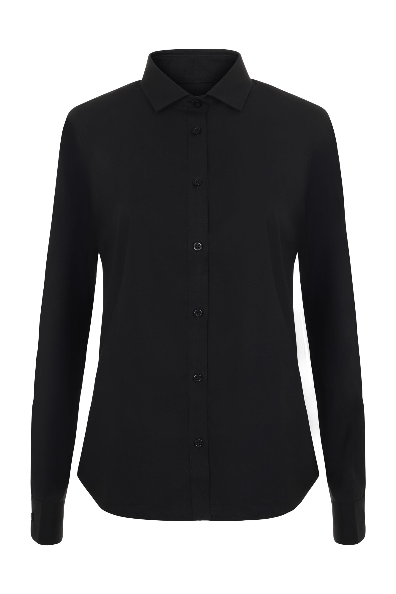 405019S.CAMISA STRETCH ML MUJER NEGRO XS