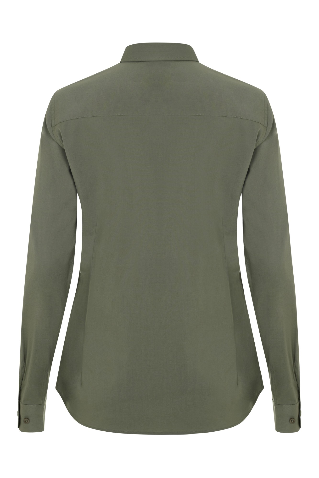 405019S.CAMISA STRETCH ML MUJER VERDE OLIVA CLARO XS