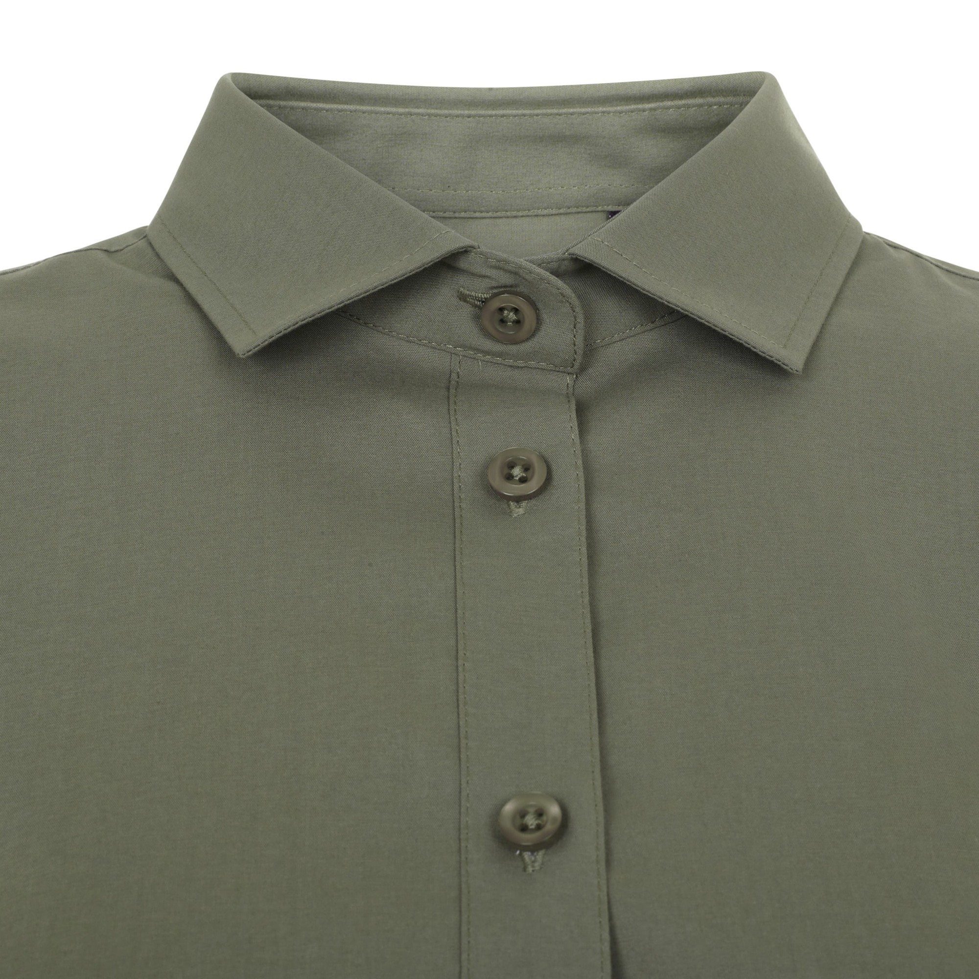 405019S.CAMISA STRETCH ML MUJER VERDE OLIVA CLARO XS