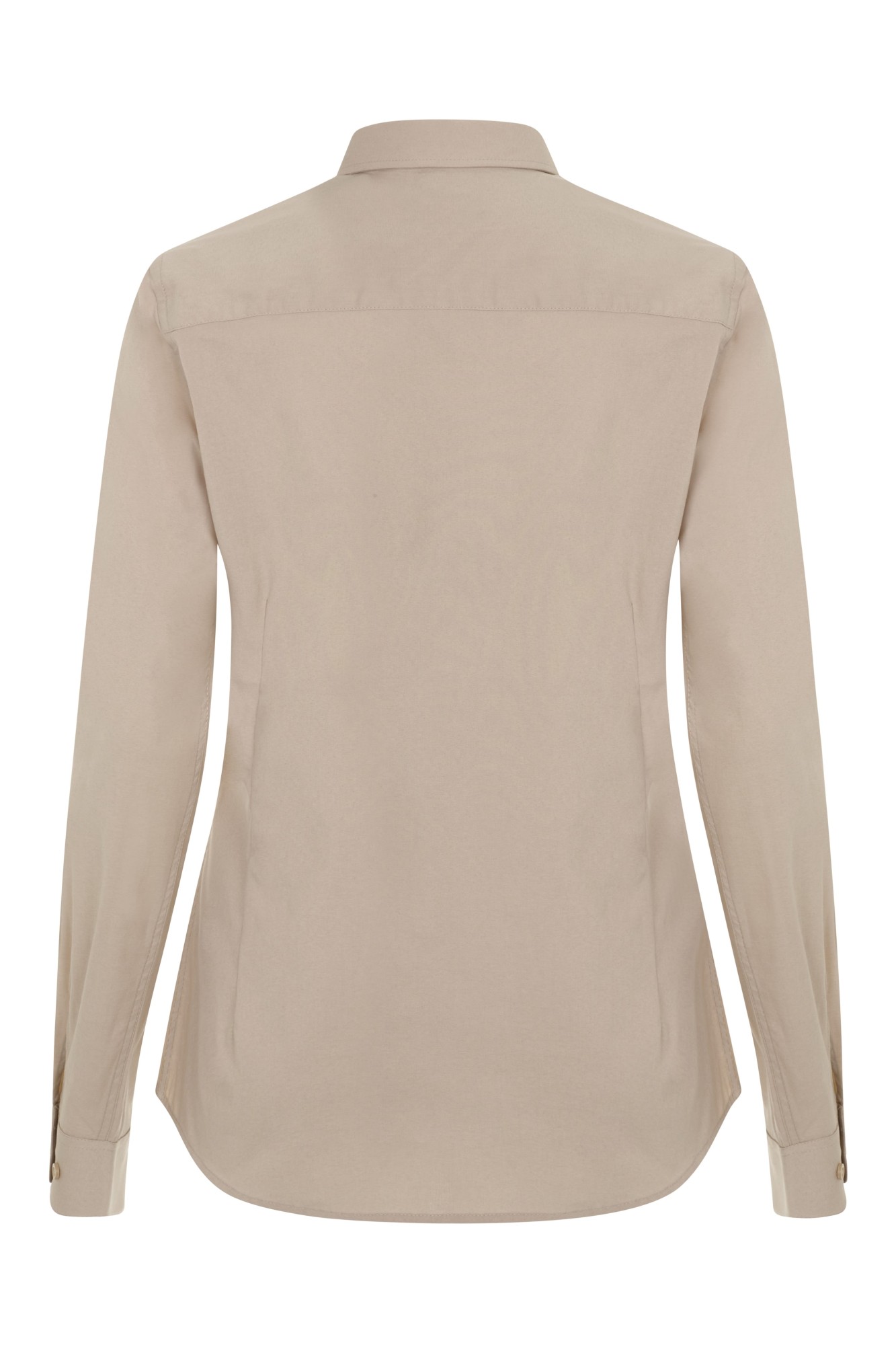405019S.CAMISA STRETCH ML MUJER BEIGE CLARO XS
