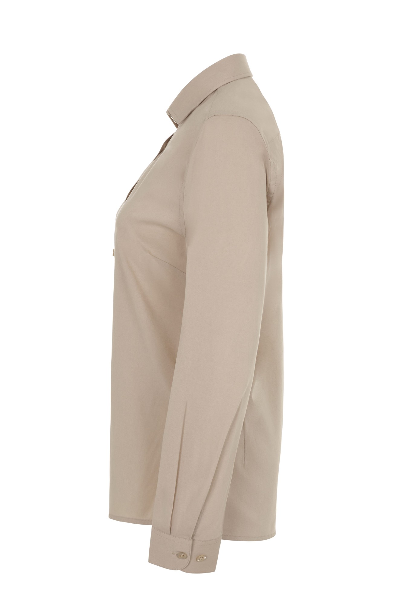 405019S.CAMISA STRETCH ML MUJER BEIGE CLARO XS