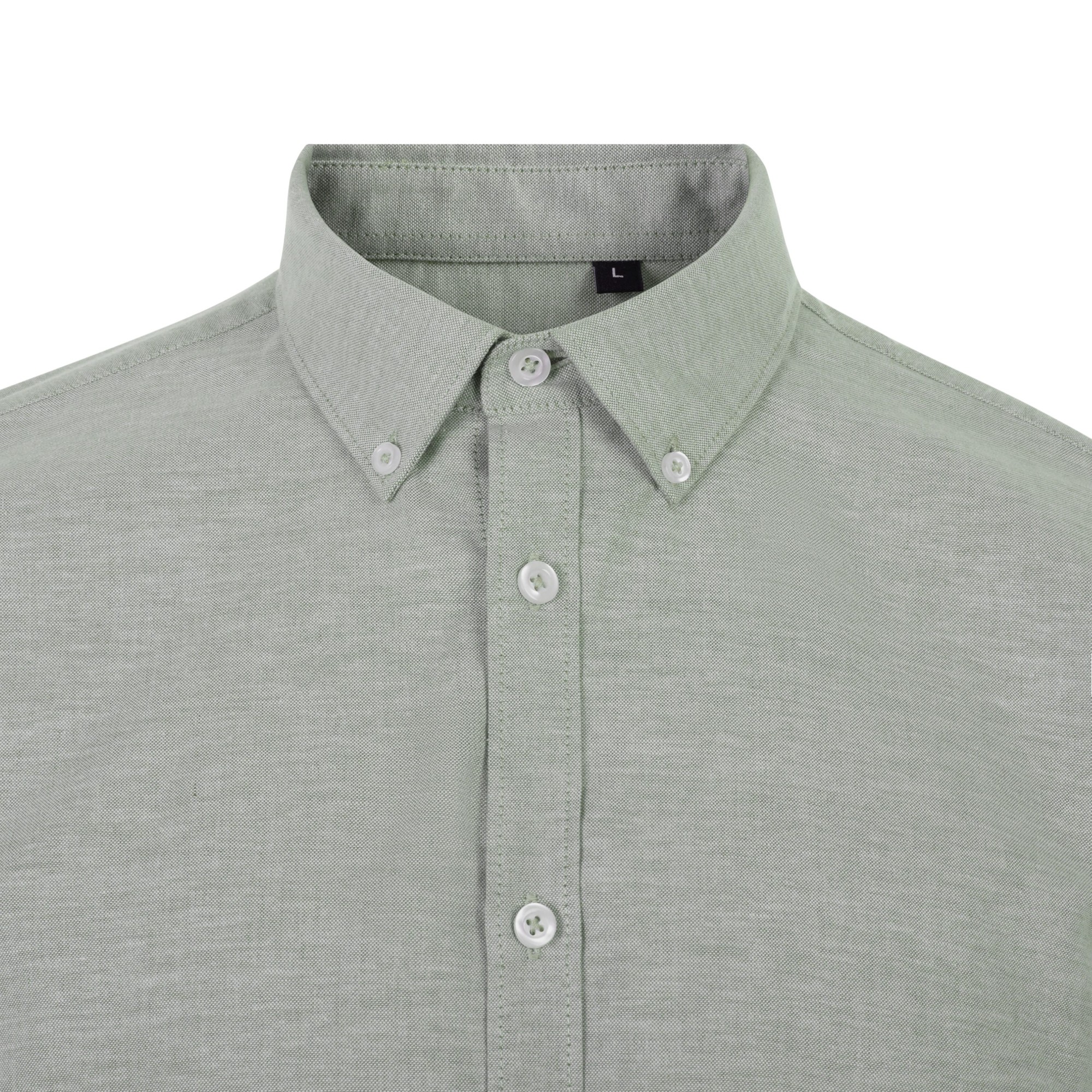 405024S.CAMISA OXFORD MC HOMBRE VERDE OLIVA CLARO S