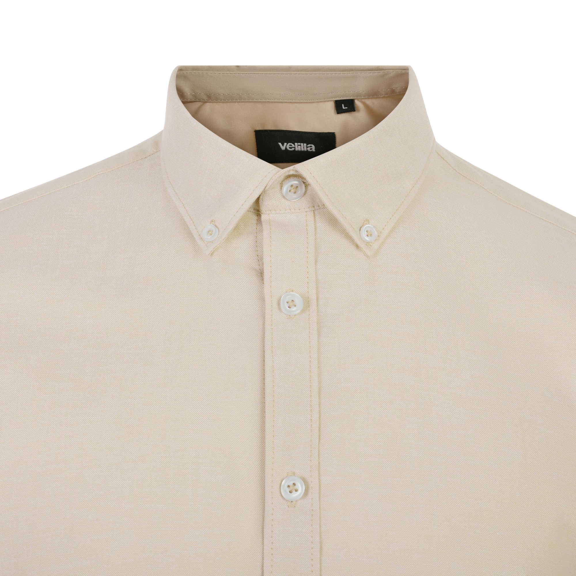 405024S.CAMISA OXFORD MC HOMBRE BEIGE CLARO S