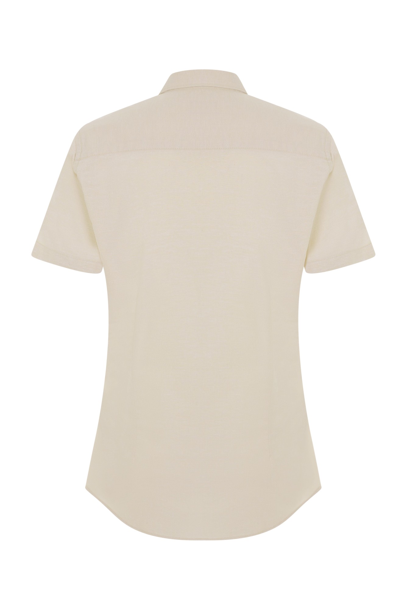 405025S.CAMISA OXFORD MC MUJER BEIGE CLARO XS