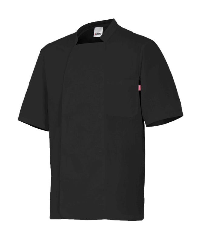 405201.CHAQUETA COCINA POPELÍN MC NEGRO 2XL