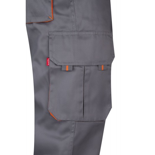 103004.PANTALÓN BICOLOR GRIS/NARANJA 34