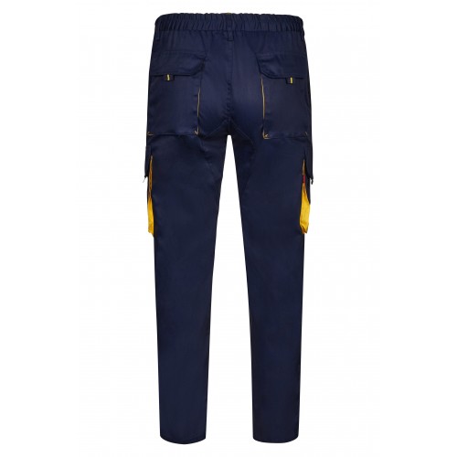 103004.PANTALÓN BICOLOR AZUL NAVY/AMARILLO 34