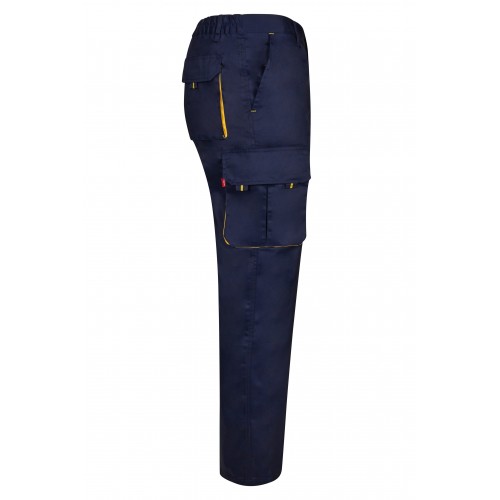 103004.PANTALÓN BICOLOR AZUL NAVY/AMARILLO 34