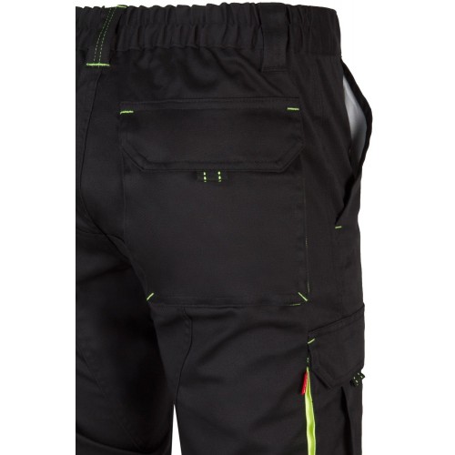 103008S.PANTALÓN STRETCH BICOLOR NEGRO/AMARILLO FLÚOR 34