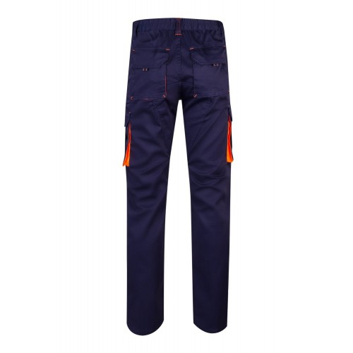 103008S.PANTALÓN STRETCH BICOLOR AZUL MARINO/NARANJA FLÚOR 34