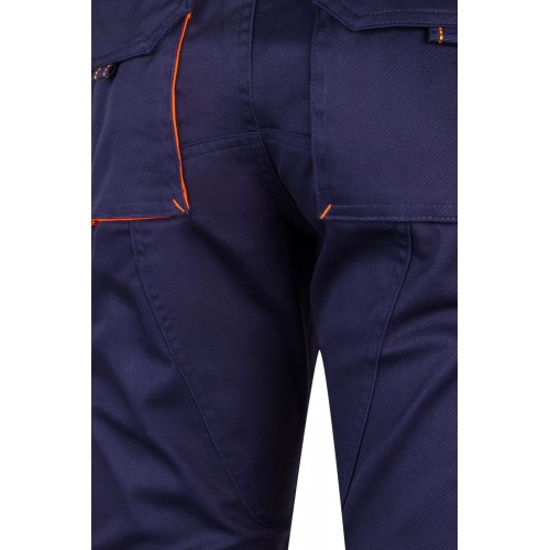 103008S.PANTALÓN STRETCH BICOLOR AZUL MARINO/NARANJA FLÚOR 34
