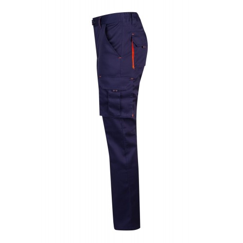 103008S.PANTALÓN STRETCH BICOLOR AZUL MARINO/NARANJA FLÚOR 34
