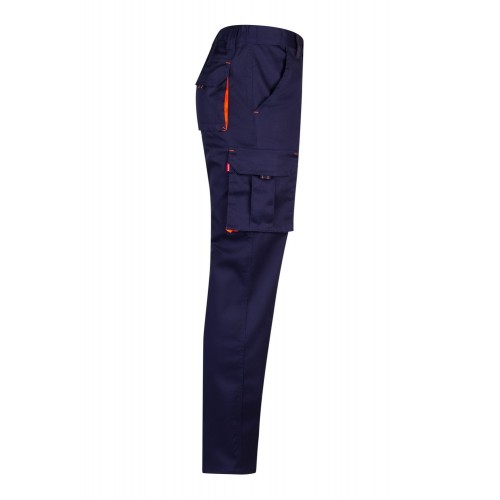 103008S.PANTALÓN STRETCH BICOLOR AZUL MARINO/NARANJA FLÚOR 34