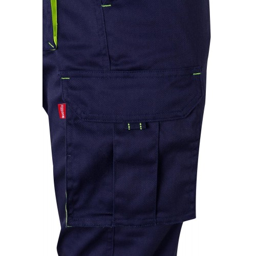 103008S.PANTALÓN STRETCH BICOLOR AZUL MARINO/AMARILLO FLÚOR 34