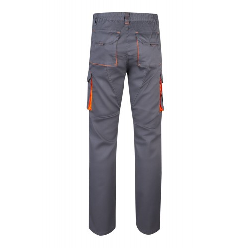 103008S.PANTALÓN STRETCH BICOLOR GRIS/NARANJA FLÚOR 34