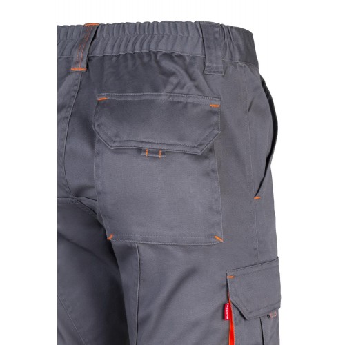 103008S.PANTALÓN STRETCH BICOLOR GRIS/NARANJA FLÚOR 34