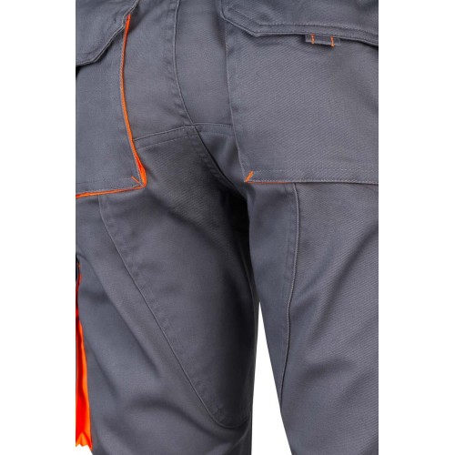 103008S.PANTALÓN STRETCH BICOLOR GRIS/NARANJA FLÚOR 34