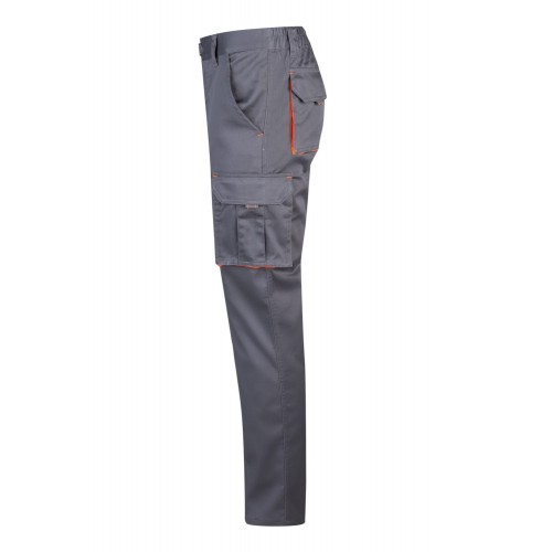 103008S.PANTALÓN STRETCH BICOLOR GRIS/NARANJA FLÚOR 34
