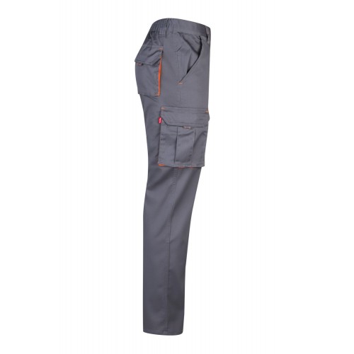 103008S.PANTALÓN STRETCH BICOLOR GRIS/NARANJA FLÚOR 34