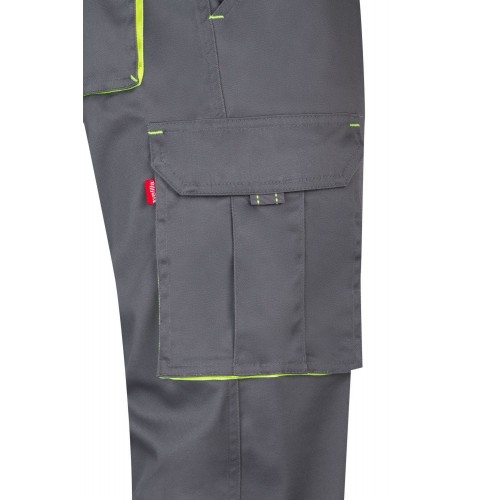 103008S.PANTALÓN STRETCH BICOLOR GRIS/AMARILLO FLÚOR 34
