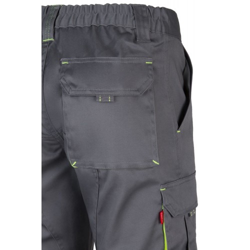 103008S.PANTALÓN STRETCH BICOLOR GRIS/AMARILLO FLÚOR 34