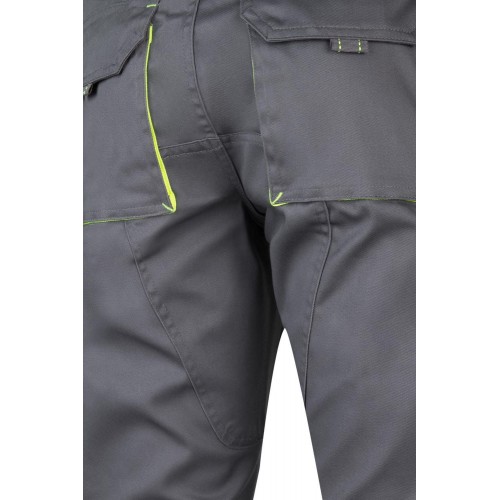 103008S.PANTALÓN STRETCH BICOLOR GRIS/AMARILLO FLÚOR 34
