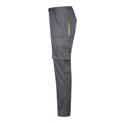 103008S.PANTALÓN STRETCH BICOLOR GRIS/AMARILLO FLÚOR 34