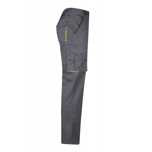 103008S.PANTALÓN STRETCH BICOLOR GRIS/AMARILLO FLÚOR 34
