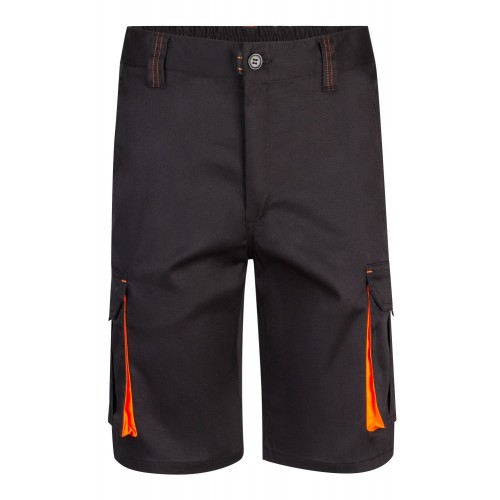 103010S.BERMUDA STRETCH BICOLOR NEGRO/NARANJA FLÚOR 34