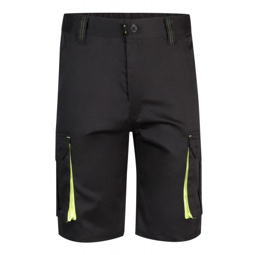 103010S.BERMUDA STRETCH BICOLOR NEGRO/AMARILLO FLÚOR 34