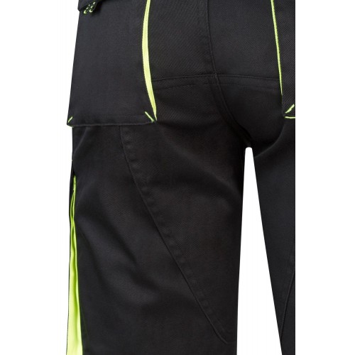 103010S.BERMUDA STRETCH BICOLOR NEGRO/AMARILLO FLÚOR 34