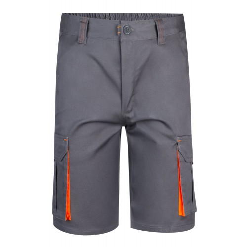 103010S.BERMUDA STRETCH BICOLOR GRIS/NARANJA FLÚOR 34