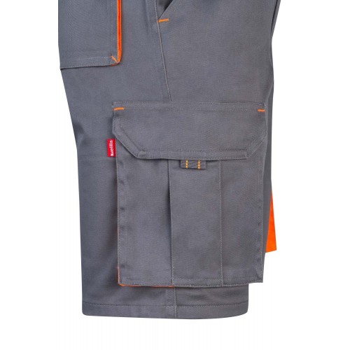 103010S.BERMUDA STRETCH BICOLOR GRIS/NARANJA FLÚOR 34