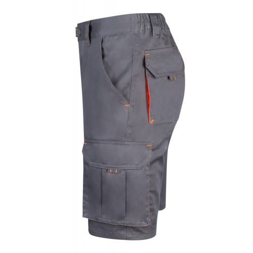 103010S.BERMUDA STRETCH BICOLOR GRIS/NARANJA FLÚOR 34