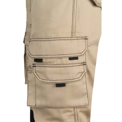 103011B.PANTALÓN CANVAS BICOLOR BEIGE ARENA/NEGRO 2XL