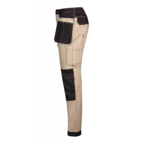 103019S.PANTALÓN CANVAS STRETCH BEIGE ARENA/NEGRO 2XL