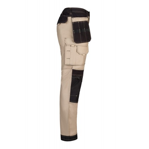 103019S.PANTALÓN CANVAS STRETCH BEIGE ARENA/NEGRO 2XL