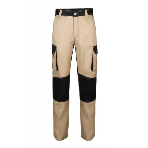 103020B.PANTALÓN BICOLOR BEIGE ARENA/NEGRO 34