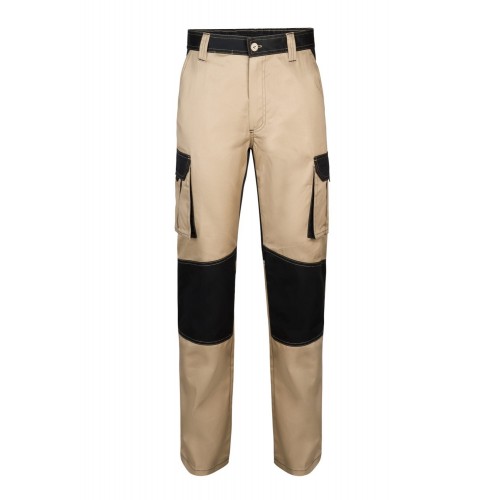 103020B.PANTALÓN BICOLOR BEIGE ARENA/NEGRO 56