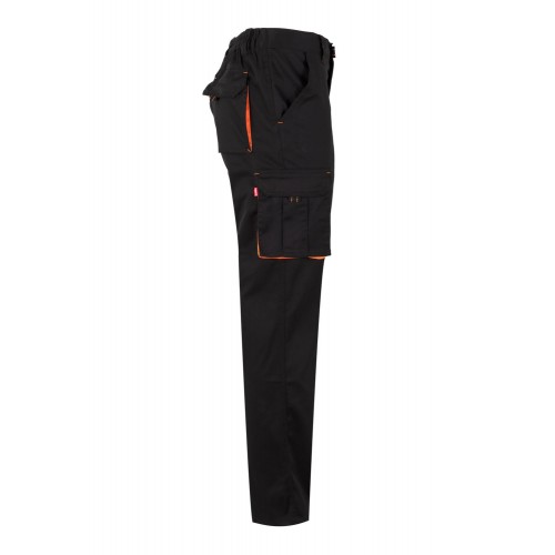 103024S.PANTALÓN STRETCH BICOLOR NEGRO/NARANJA 34