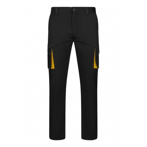 103024S.PANTALÓN STRETCH BICOLOR NEGRO/AMARILLO 58