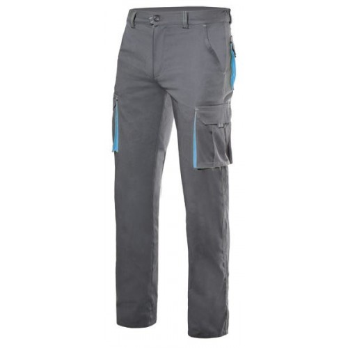 103024S.PANTALÓN STRETCH BICOLOR GRIS/CELESTE 34