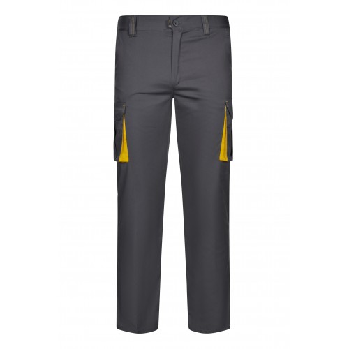 103024S.PANTALÓN STRETCH BICOLOR GRIS/AMARILLO 34