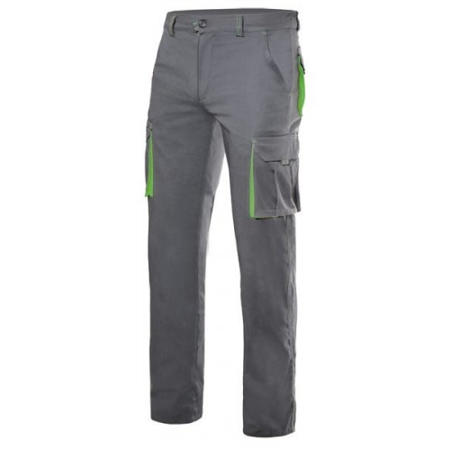 103024S.PANTALÓN STRETCH BICOLOR GRIS/VERDE LIMA 34