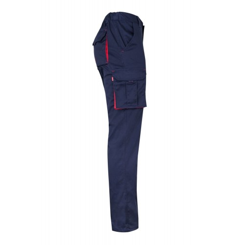 103024S.PANTALÓN STRETCH BICOLOR AZUL NAVY/ROJO 34