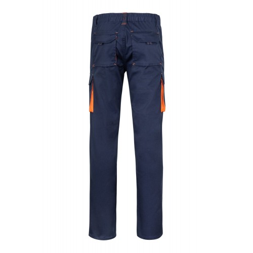 103024S.PANTALÓN STRETCH BICOLOR AZUL NAVY/NARANJA 34