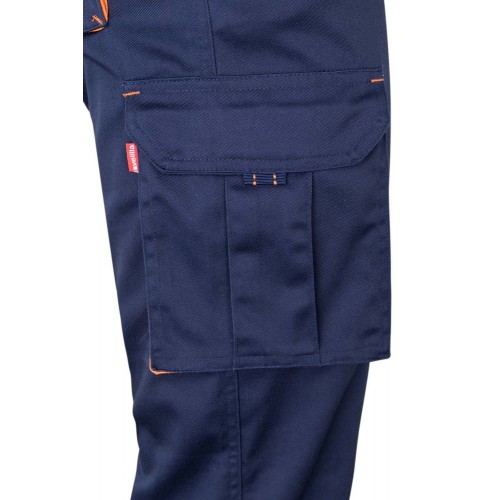 103024S.PANTALÓN STRETCH BICOLOR AZUL NAVY/NARANJA 34