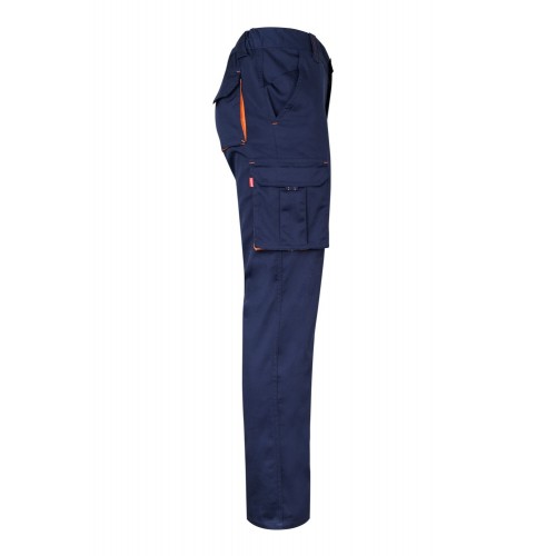 103024S.PANTALÓN STRETCH BICOLOR AZUL NAVY/NARANJA 34
