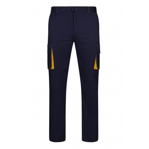 103024S.PANTALÓN STRETCH BICOLOR AZUL NAVY/AMARILLO 40