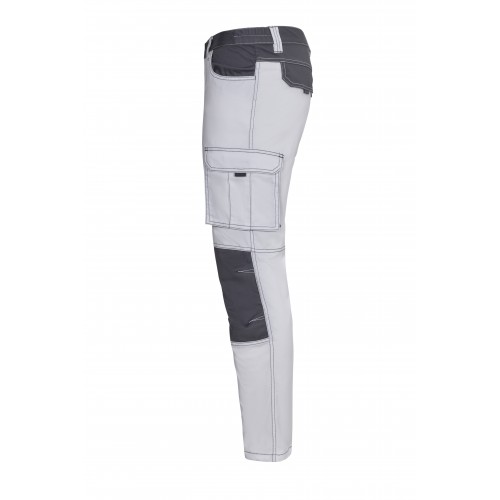 103031S.PANTALÓN STRETCH BICOLOR BLANCO/GRIS 34